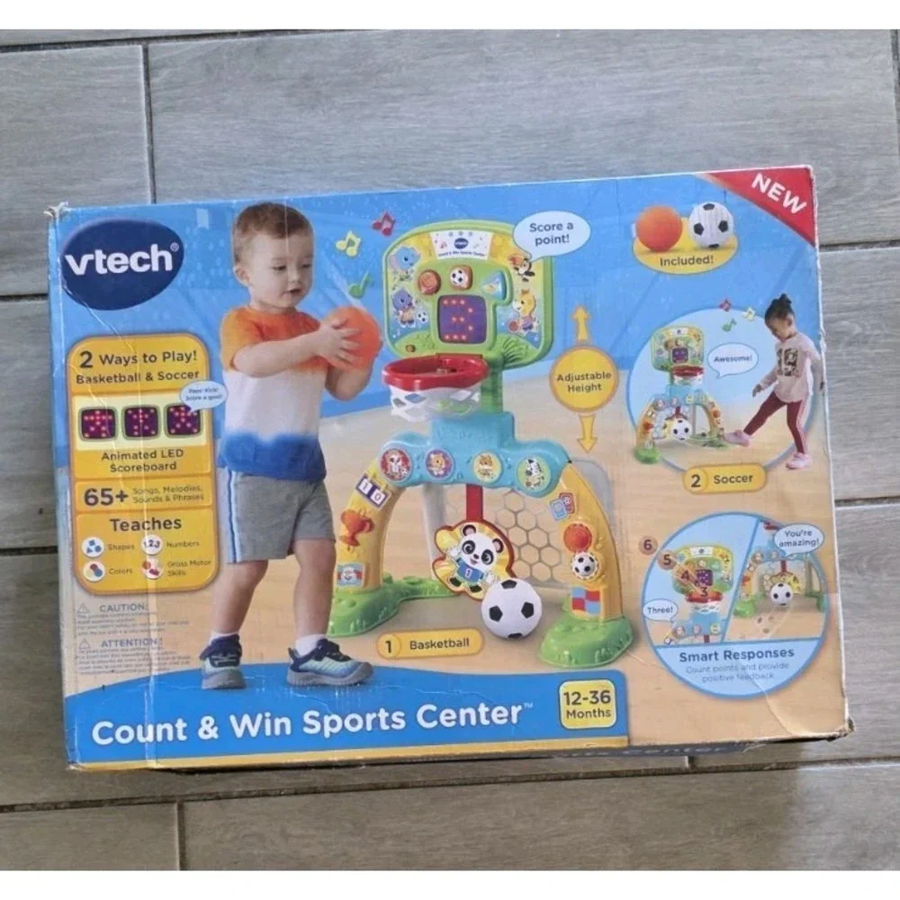 New VTech Count & Win Sports Center with Basketball and Soccer Ball Kids Play